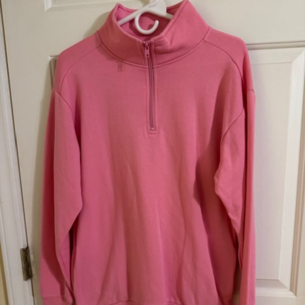 NWT Victoria's Secret PINK Hot Bubblegum Pink Fleece Pullover Sweatshirt Small